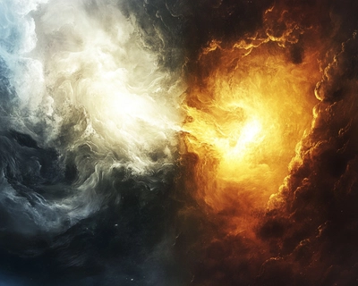 Creation of the Bible, day 1 of creation light and dark. 