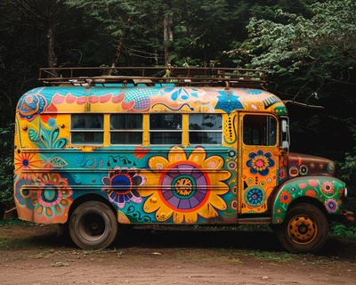 A colorful bus.