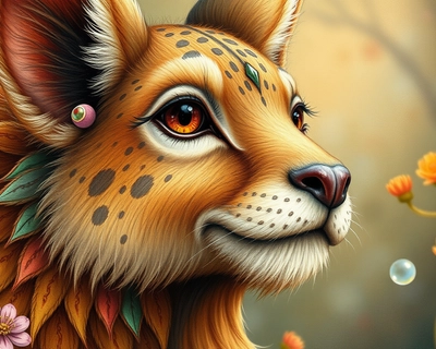 a detailed animal portrait, children's storybook illustration, whimsical, enchanting, colorful detailed illustration, fairy tale art, highly detailed, rich textures, intricate details