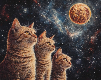 4 cats in space