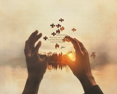 Prompt: "Create a puzzle using a meaningful quote or text overlay. Use the following text in elegant, serif-style typography centered on the image:
'Mais cet appel n'était pas seulement un appel pour ce jour-là, c'était la naissance d'une vision plus grande. Une vision où chaque individu, peu importe sa condition, peut trouver sa place, peut être digne, et peut participer à une société plus juste et solidaire. C’est cette vision qui a donné naissance au mouvement Emmaüs.'

Additional Details:

Background: A soft, neutral-toned background (e.g., beige, light gray, or a gradient) or an image symbolizing unity or hope (e.g., hands reaching out, a sunrise, or a community gathering).

Puzzle Shape: Classic interlocking pieces.

Difficulty Level: Medium (appropriate for an inspiring message).

Output: Save the puzzle with distinct, movable pieces for further animation.
