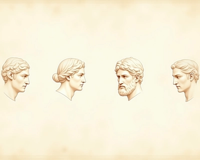 A clean, minimalist background for a crossword puzzle about the four temperaments. Soft parchment texture with faint, barely visible sketches of four ancient Greek faces representing different personality types: one cheerful and lively, one calm and steady, one passionate and intense, one pensive and melancholic. Pale beige and light cream colors. Very subtle, low contrast, plenty of white space for text readability. Educational, vintage scientific illustration style., watercolor painting style, soft flowing colors, delicate brushstrokes, artistic watercolor technique, natural daylight, clear and balanced lighting, monochromatic color scheme, elegant single-hue palette, highly detailed, rich textures, intricate details