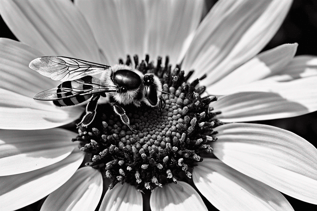 abeja blanco negro