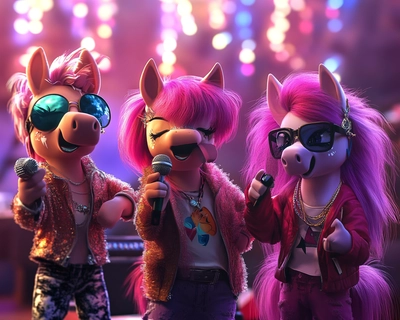 Rap battle, pink pony convention, live action role play hobbies
