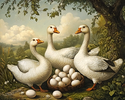 create a puzzle which includes 6 geese laying eggs and one has to find out how many eggs are there in that puzzle.

