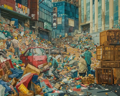a puzzle of 1000 pieces of a dump