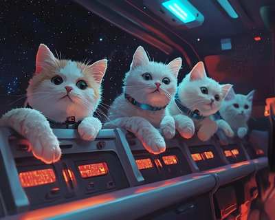 more than ten cats in space