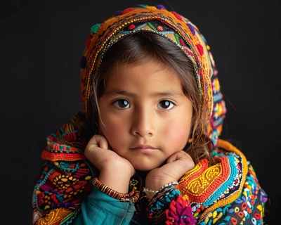 A dot connect puzzle picture of little nepali girl 