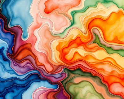 an abstract artistic composition, watercolor painting style, soft flowing colors, delicate brushstrokes, artistic watercolor technique, highly detailed, rich textures, intricate details