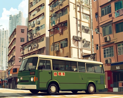 a pictuyre with a hong kong green minibus