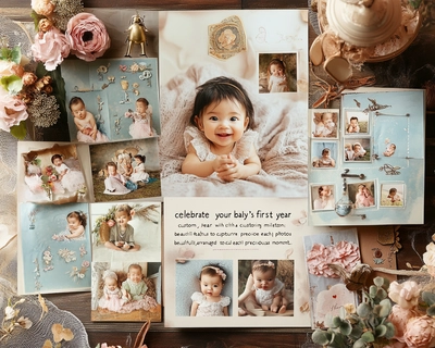 "Celebrate your baby's first year with a custom puzzle featuring milestone photos, beautifully arranged to capture each precious moment."