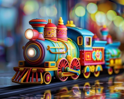 colorful toy train