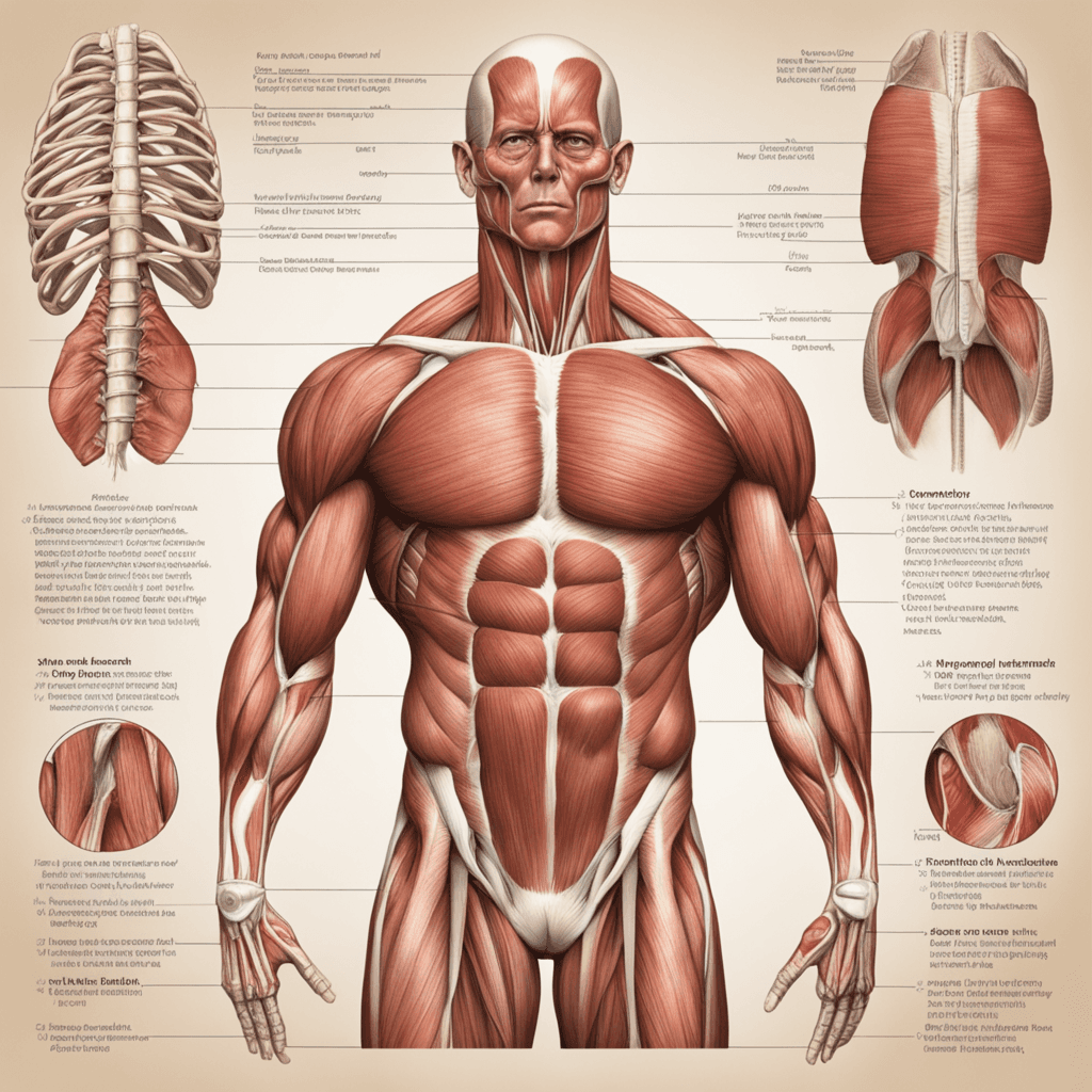 a picture of a human muscle anatomy, front and back.