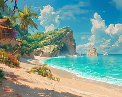 summer beach happy puzzle 
