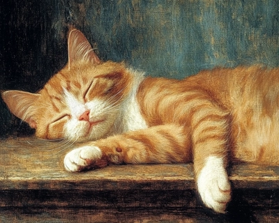A spoof of famous paintings with cat themes
