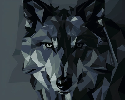 cubist wolf geometric